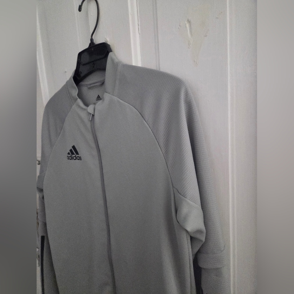 Adidas Kids Aeroready Pewter Zipup Jacket In Size Kids Large (13-14 Yrs) - Picture 4 of 16